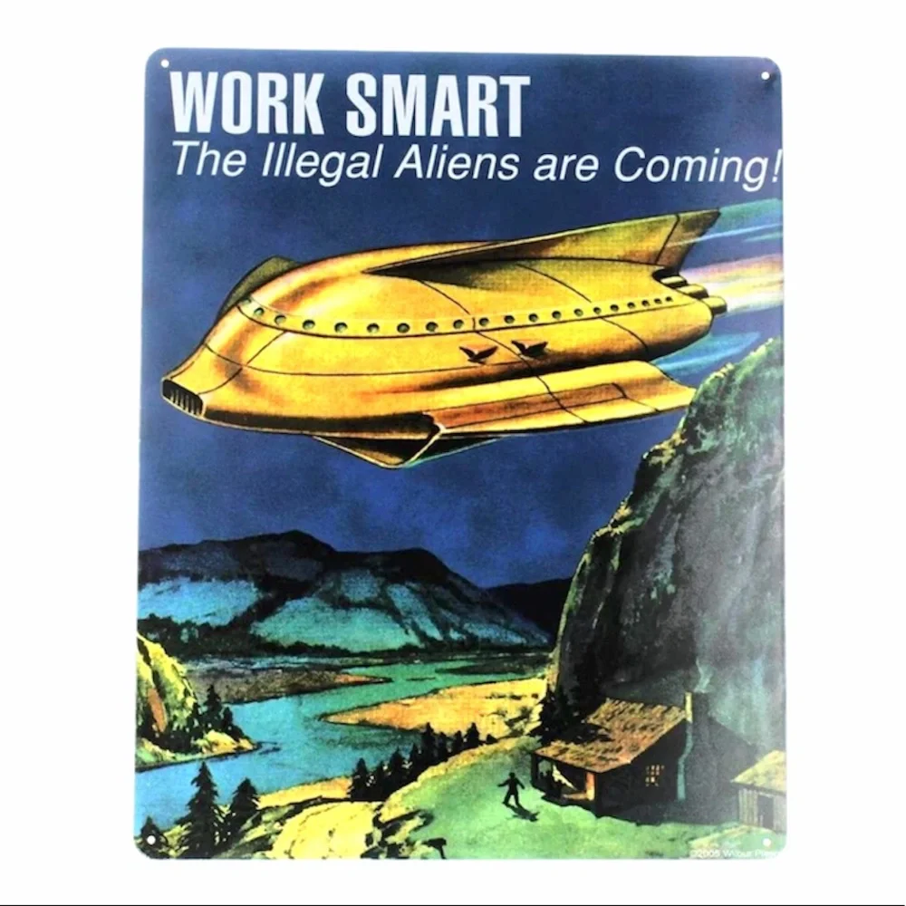 Buyenlarge Work Smart The Illegal... Metal Sign